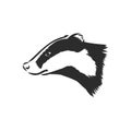 Badger sketch drawing isolated on white background