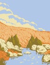 Badger Springs Canyon and the Agua Fria River Located in Agua Fria National Monument in Arizona USA WPA Poster Art