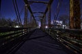 Badger State Trail Railroad tressle bridge over the sugar river at night Royalty Free Stock Photo