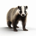 Intense Gaze: 3d Render Of Badger On White Background