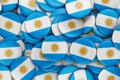 Badges with flag of Argentina, 3D rendering Royalty Free Stock Photo