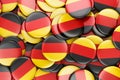 Badges with flag of Germany, 3D rendering