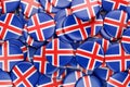 Badges with flag of Iceland, 3D rendering