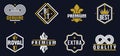 Badges and logos over dark collection for different products and business, premium best quality vector emblems set, classic
