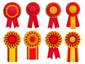 Badges Rosettes Realistic Set Royalty Free Stock Photo