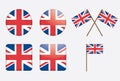 Badges with United Kingdom flag Royalty Free Stock Photo