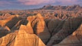 Badlands of South Dakota sunset Royalty Free Stock Photo