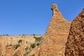 Badlands chimney. Eroded landscape. Las Carcavas, Spain