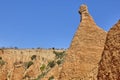 Badlands chimney. Eroded landscape. Las Carcavas, Spain