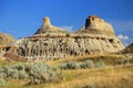 Dinosaur Provincial Park, Beautiful Badlands Landscape Impressions in Evening Light, Alberta, Canada Royalty Free Stock Photo