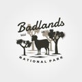 badlands logo vector vintage illustration design, bighorn wild logo symbol design