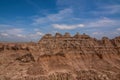 Badlands National Park - Landscape of grasslands and eroded rock formations Royalty Free Stock Photo