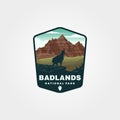 badlands national park logo vintage vector symbol illustration design Royalty Free Stock Photo
