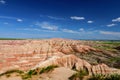 This is Badlands National Park in South Dakota. There are spectacular rock formations, canyons, and pinnacles. Royalty Free Stock Photo