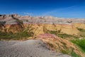 This is Badlands National Park in South Dakota. There are spectacular rock formations, canyons, and pinnacles. Royalty Free Stock Photo