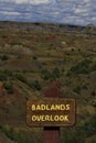 Badlands Overlook sign in Theodore Roosevelt National Park