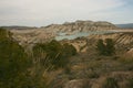 BADLANDS WITH RAIN CLOUDS Royalty Free Stock Photo