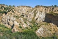 Badlands. Rocca Imperiale. Calabria. Italy. Royalty Free Stock Photo