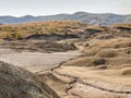 Badlands of romania, vulcanii noroisi reserve near berca, buzau county, mud vulcanoes landscape