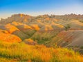 Badlands South Dakota at sunset Royalty Free Stock Photo