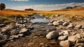 Badlands Stream: A Rustic Americana River With Geological Forms