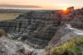 Badlands Sunset Royalty Free Stock Photo