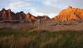 Badlands at sunset Royalty Free Stock Photo