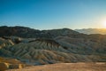 The Badlands, sunset.  Zabriskie Point, Death Valley, CA Royalty Free Stock Photo