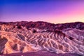 Badlands view from Zabriskie Point in Death Valley National Park at Dusk