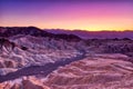 Badlands view from Zabriskie Point in Death Valley National Park at Dusk