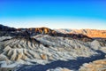 Badlands view from Zabriskie Point in Death Valley National Park at Sunset, California