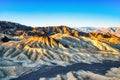 Badlands view from Zabriskie Point in Death Valley National Park at Sunset, California
