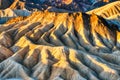 Badlands view from Zabriskie Point in Death Valley National Park at Sunset, California