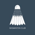 Badminton feathered shuttlecock icon. Creative logo template for badminton club. Vector flat illustration