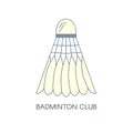 Badminton feathered shuttlecock icon. Isolated. Creative logo template for badminton club. Vector linear illustration