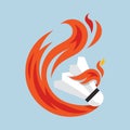 badminton flying fire ball icon Design Vector, Emblem, Design Concept, Creative Symbol