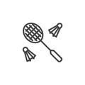 Badminton game line icon Royalty Free Stock Photo