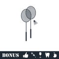 Badminton icon flat