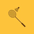 The badminton icon. Sport symbol. Flat Royalty Free Stock Photo