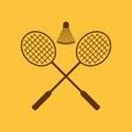 The badminton icon. Sport symbol. Flat Royalty Free Stock Photo