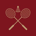 The badminton icon. Sport symbol. Flat Royalty Free Stock Photo