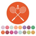 The badminton icon. Sport symbol. Flat Royalty Free Stock Photo