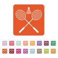 The badminton icon. Sport symbol. Flat Royalty Free Stock Photo