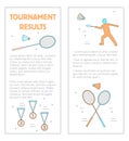 Badminton leaflet tournament results vector.