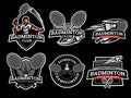 Badminton logo and badge set vector image