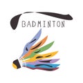 Badminton logo, sweater of different colors, illustration for sporting events, organizations, journalistic materials