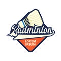 Badminton logo with text space for your slogan / tag line