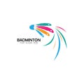 Badminton Logo vector icon illustration design template.Badminton Shuttlecock icon logo.Badminton sport logo template vector.