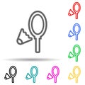 badminton multi color style icon. Simple thin line, outline  of web icons for ui and ux, website or mobile application Royalty Free Stock Photo