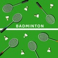 Badminton pattern background vector illustration, illustration of badminton equipment and badminton court Royalty Free Stock Photo